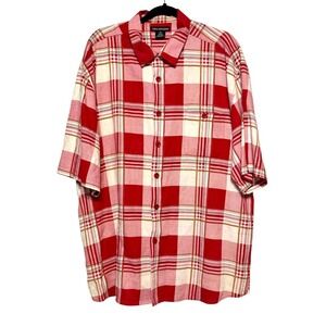 Cellangino Vintage Plaid Button Up Shirt Mens 2XL Linen Normcore Heritage